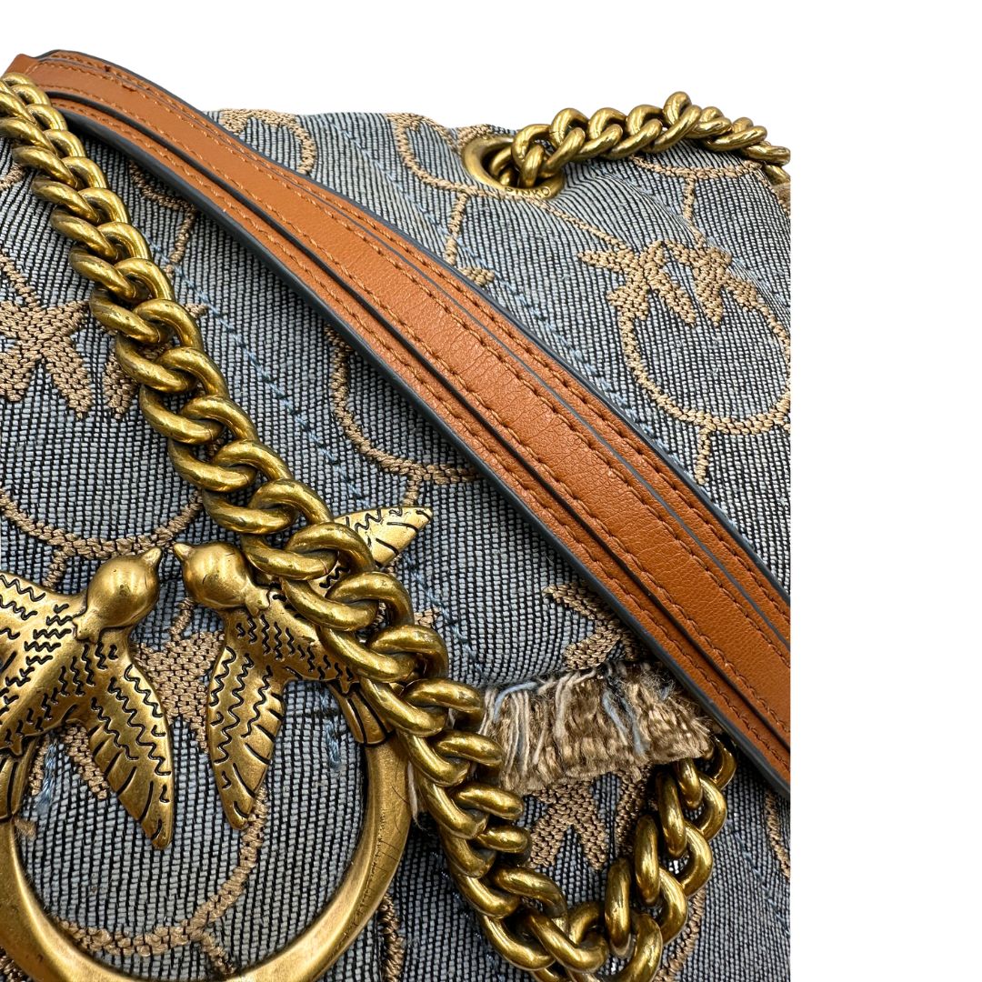 Borsa Pinko Love puff denim