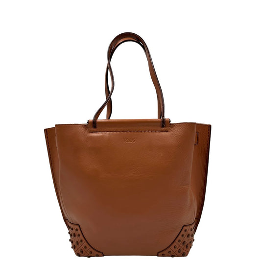 front Borsa Tod's Wave in pelle marrone cognac 