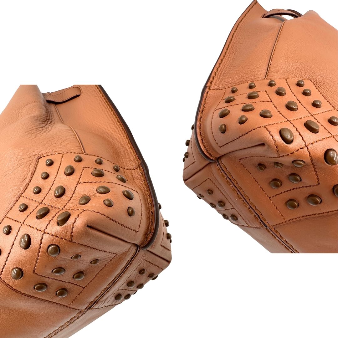 angoli Borsa Tod's Wave in pelle marrone cognac 