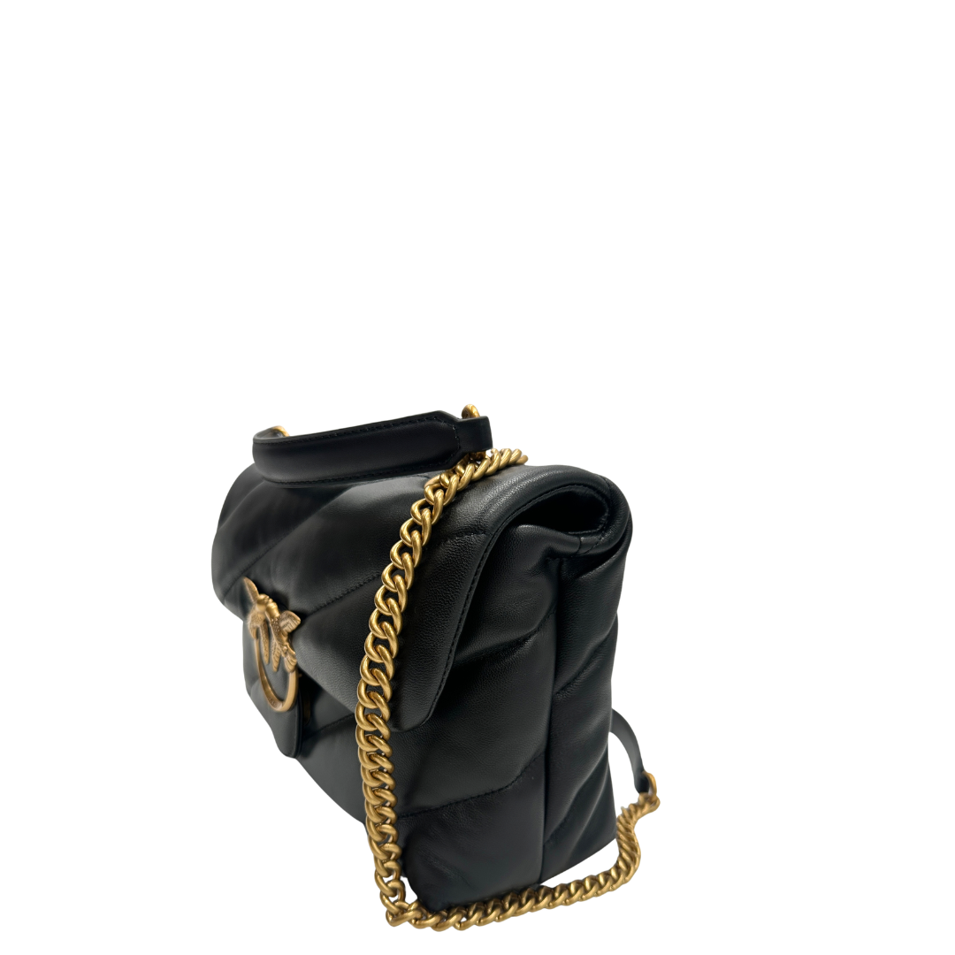 lato Borsa Pinko nella versione media in morbida nappa nera 