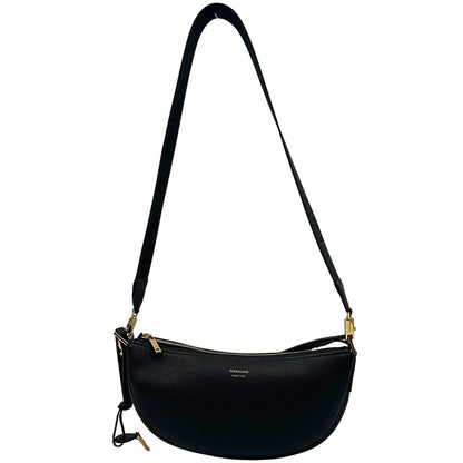 front Borsa Salvatore Ferragamo in pelle nera con hardware dorato 