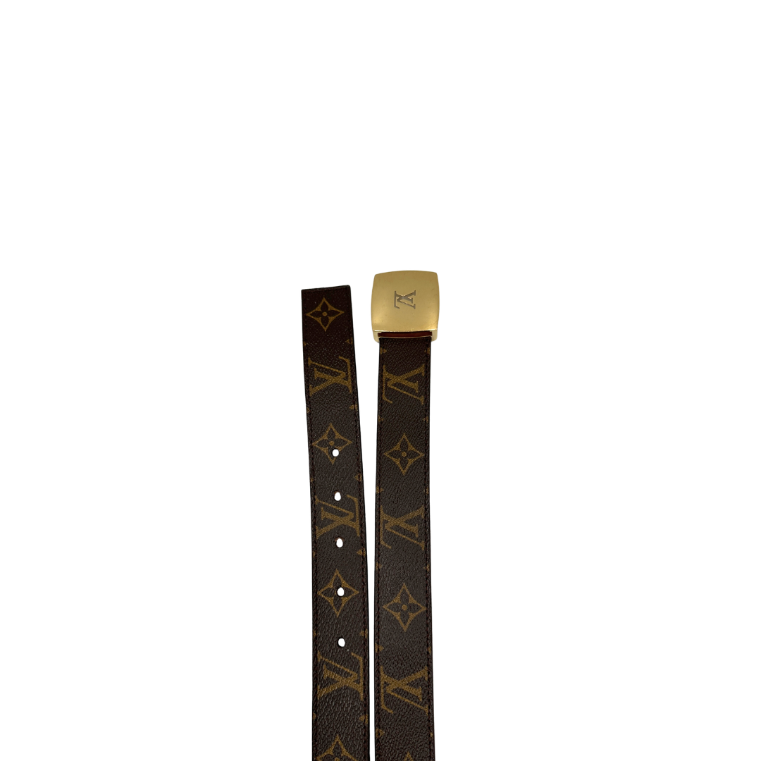 Cintura LV in canvas marrone monogram. Originale, usata, di lusso, in ottime condizioni.