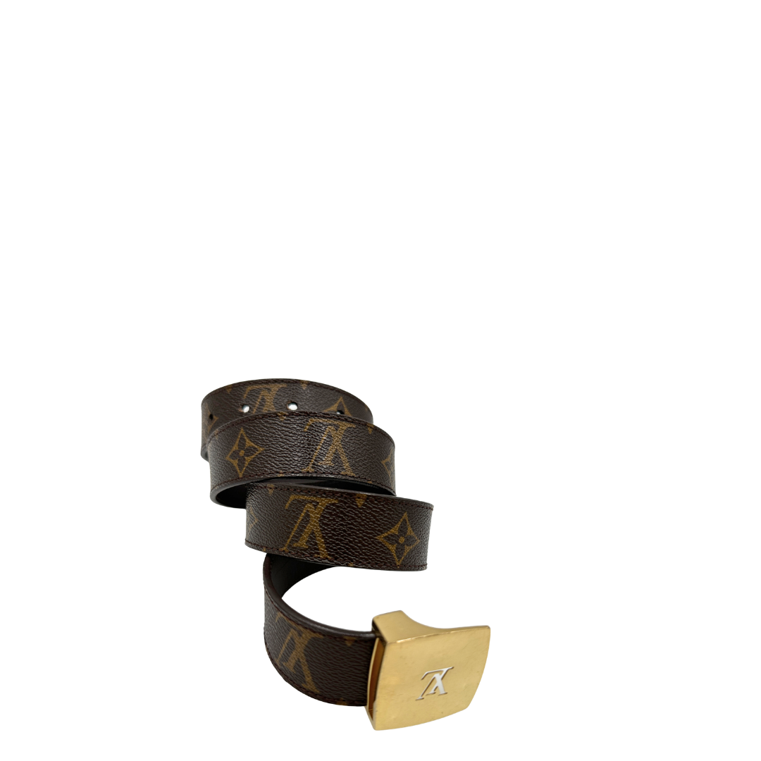 Cintura LV in canvas marrone monogram. Originale, usata, di lusso, in ottime condizioni.