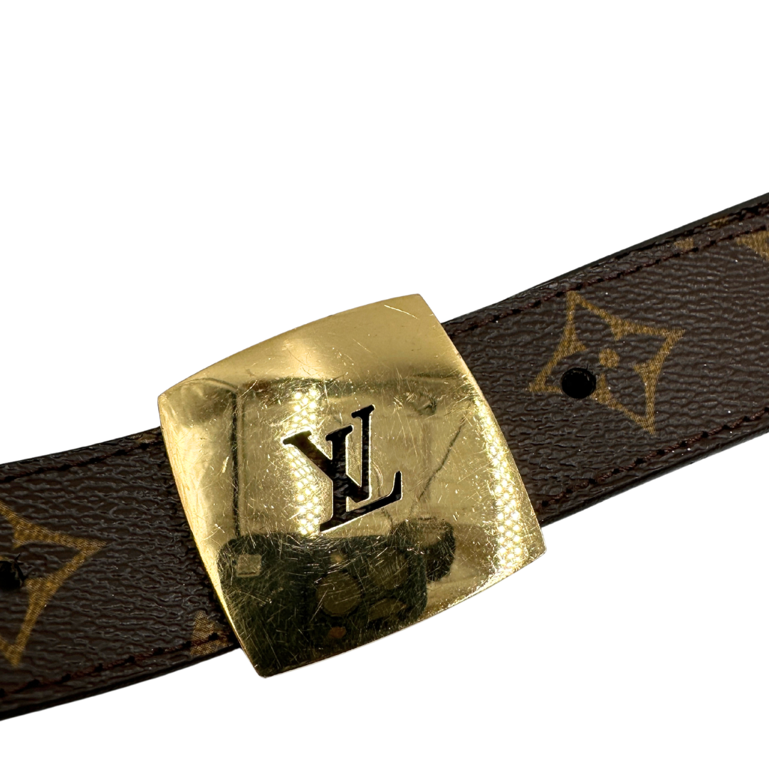 Cintura LV in canvas marrone monogram. Originale, usata, di lusso, in ottime condizioni.