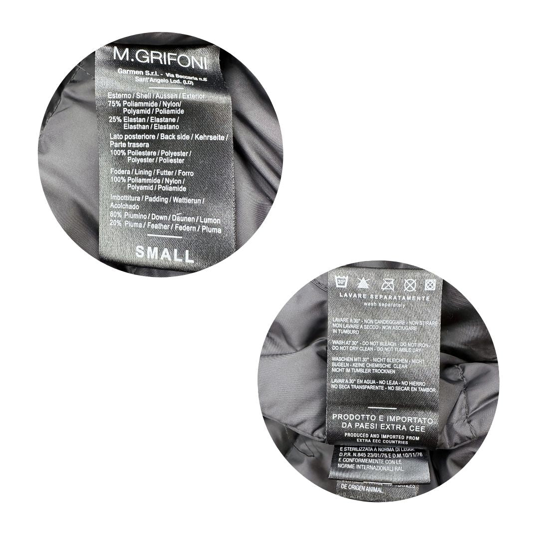Giubbino Mauro Grifoni tg. small in 75 % poliammide grigio