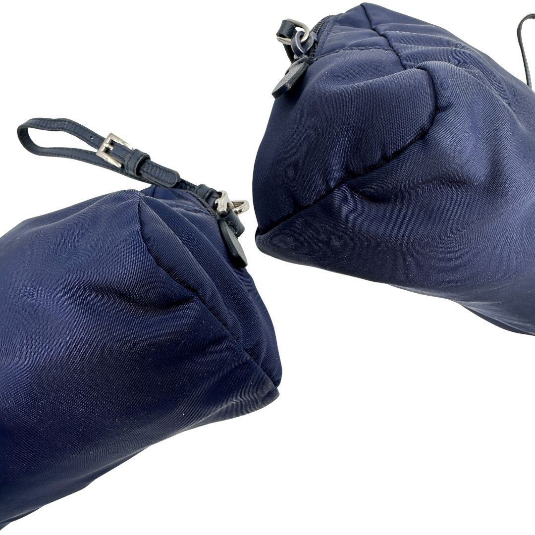 angoli Pouch Prada in nylon blu  