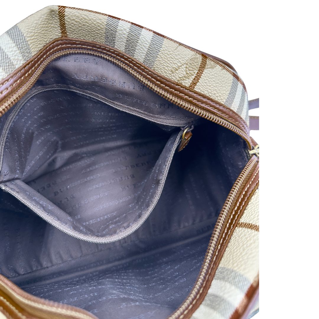 Tracolla Burberry tartan in canvas beige