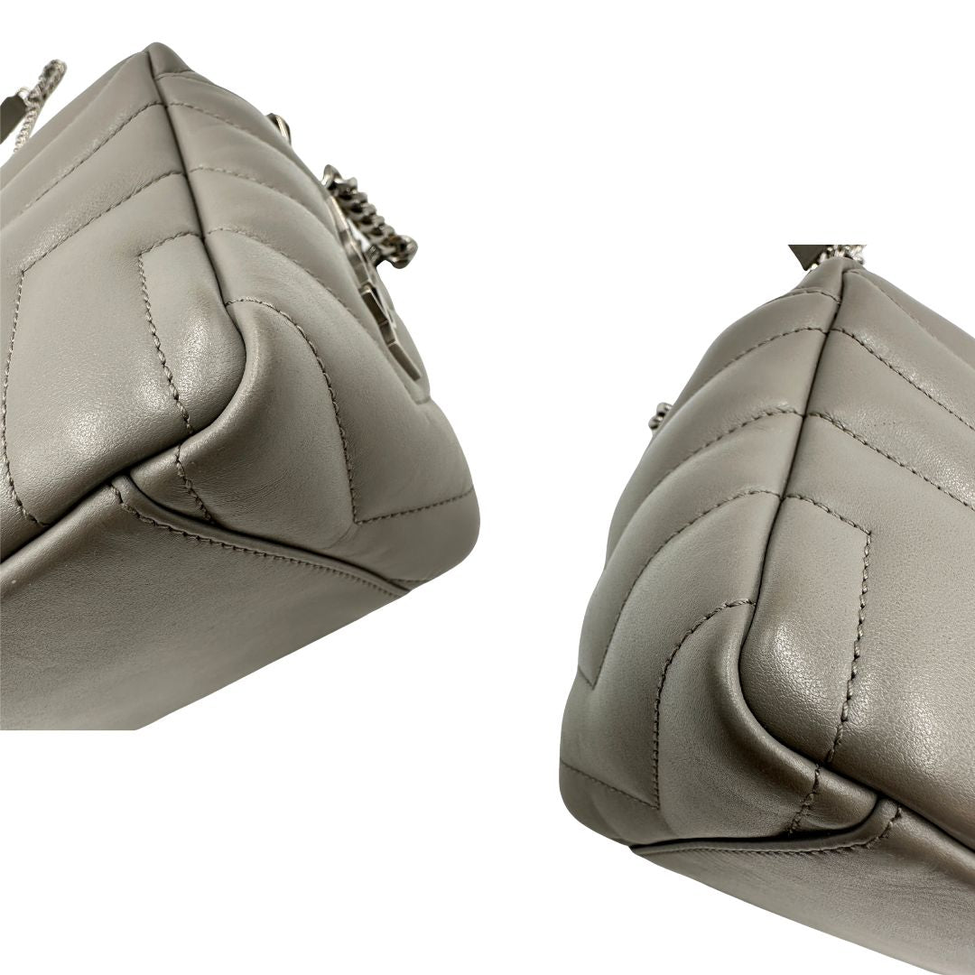 angoli Borsa Saint Laurent in pelle grigia 