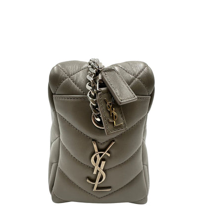 lato Borsa Saint Laurent in pelle grigia 