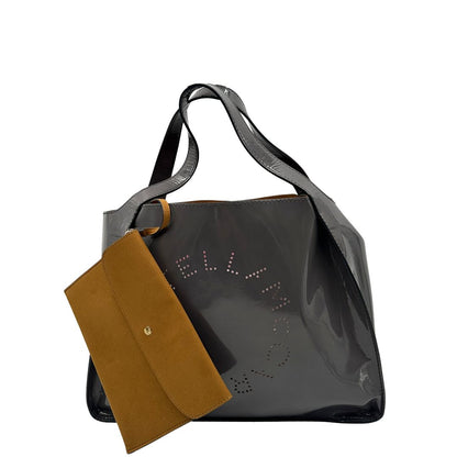 front Borsa Stella McCartney in ecopelle verniciata grigia 