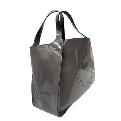 lato Borsa Stella McCartney in ecopelle verniciata grigia 