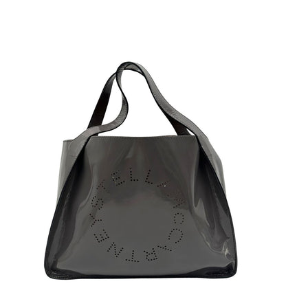front Borsa Stella McCartney in ecopelle verniciata grigia 