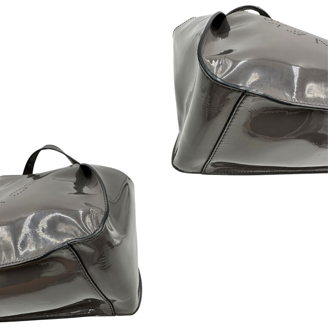 angoli Borsa Stella McCartney in ecopelle verniciata grigia 