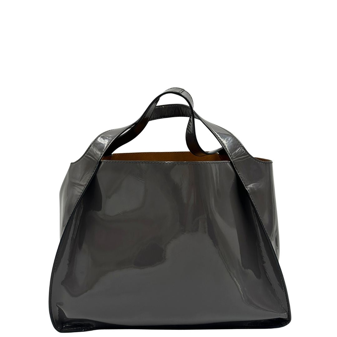retro Borsa Stella McCartney in ecopelle verniciata grigia 