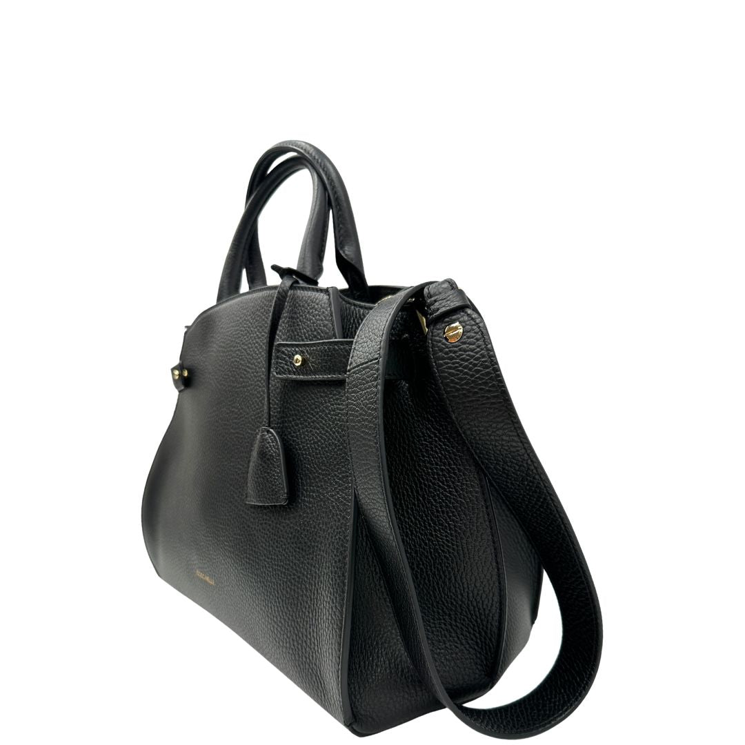 lato  Borsa Coccinelle in pelle martellata nera, di lusso, originale