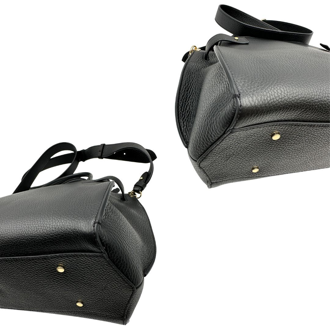 angoli  Borsa Coccinelle in pelle martellata nera, di lusso, originale 