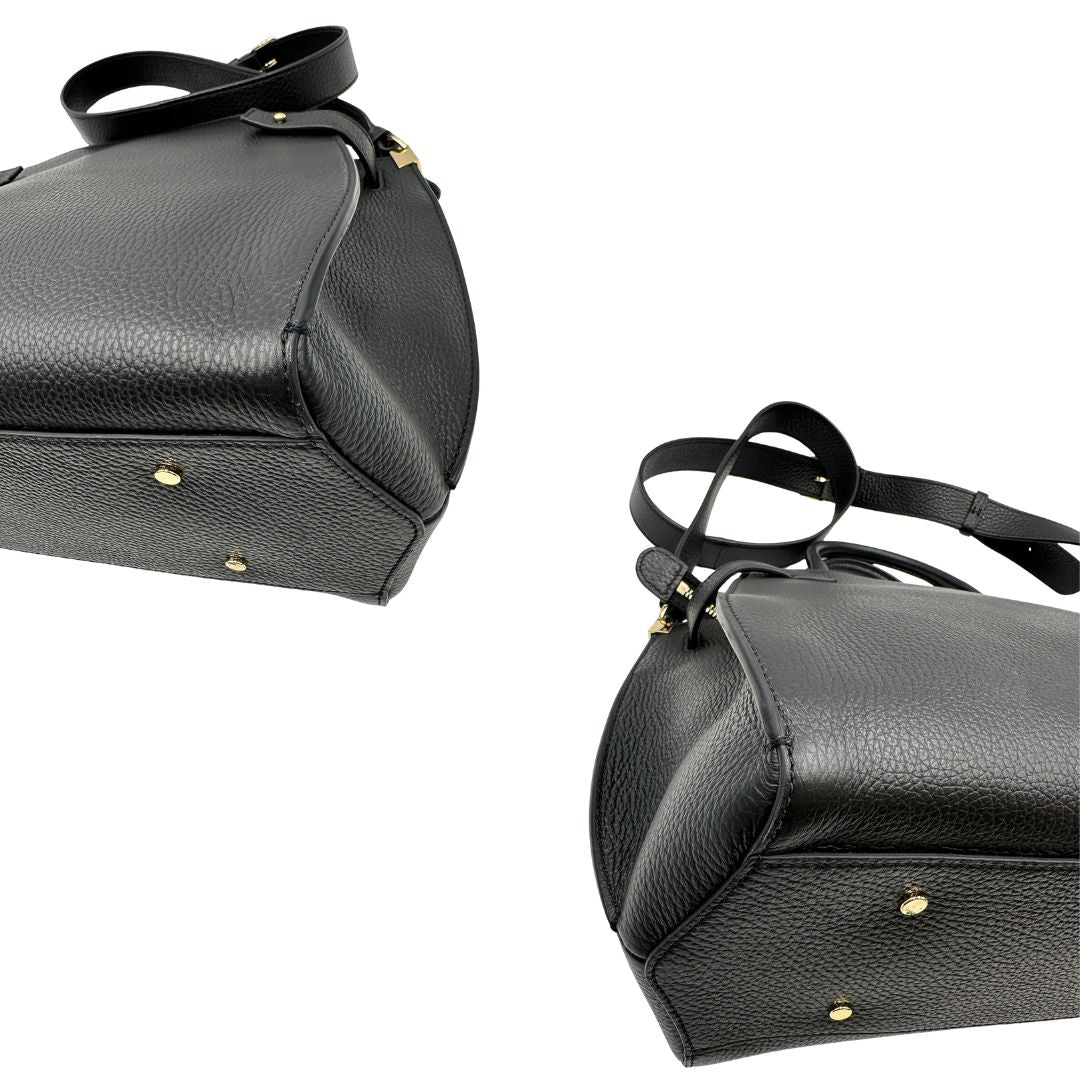 angoli  Borsa Coccinelle in pelle martellata nera, di lusso, originale 