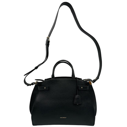  Borsa Coccinelle in pelle martellata nera, di lusso, originale
