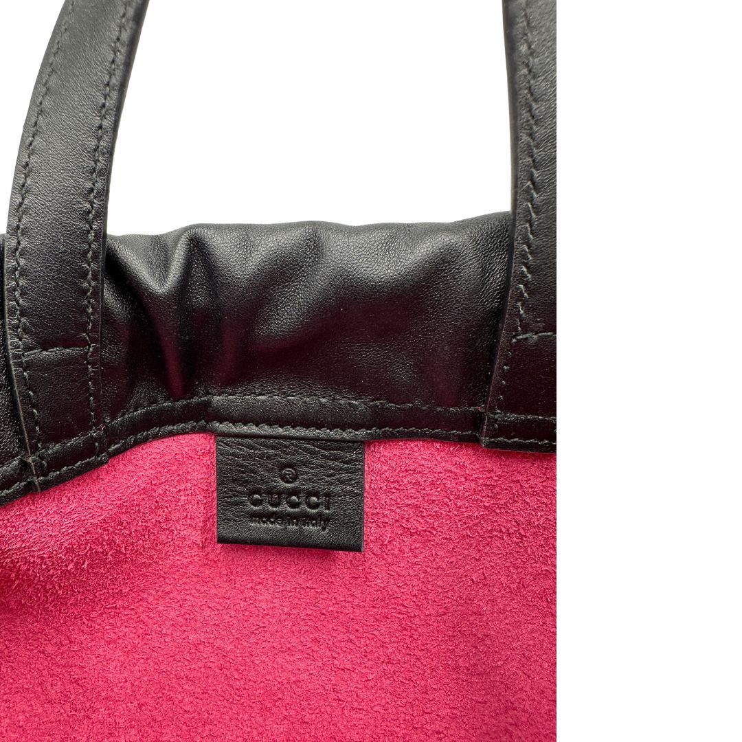 Gucci Print Leather Drawstring Backpack