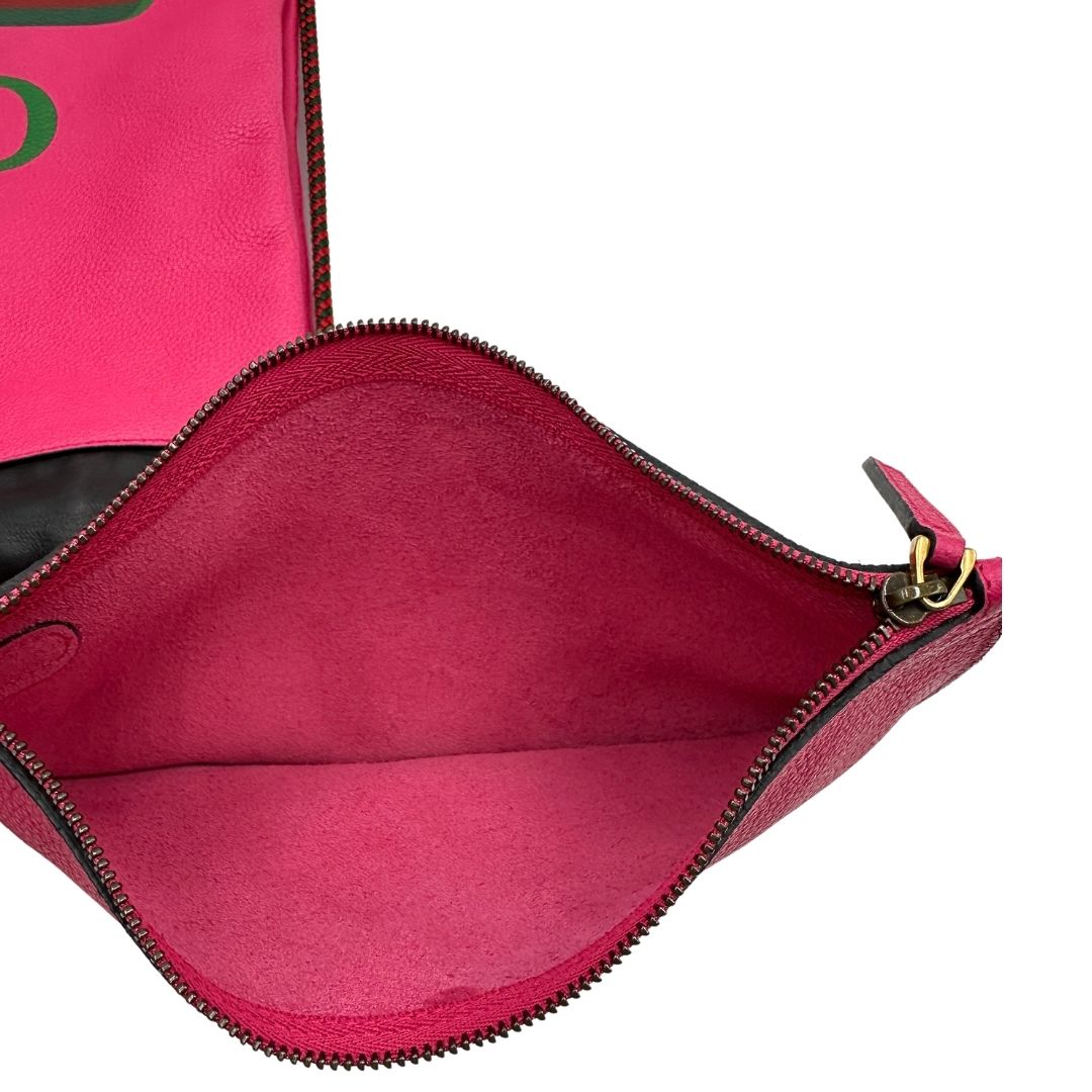 Gucci Print Leather Drawstring Backpack