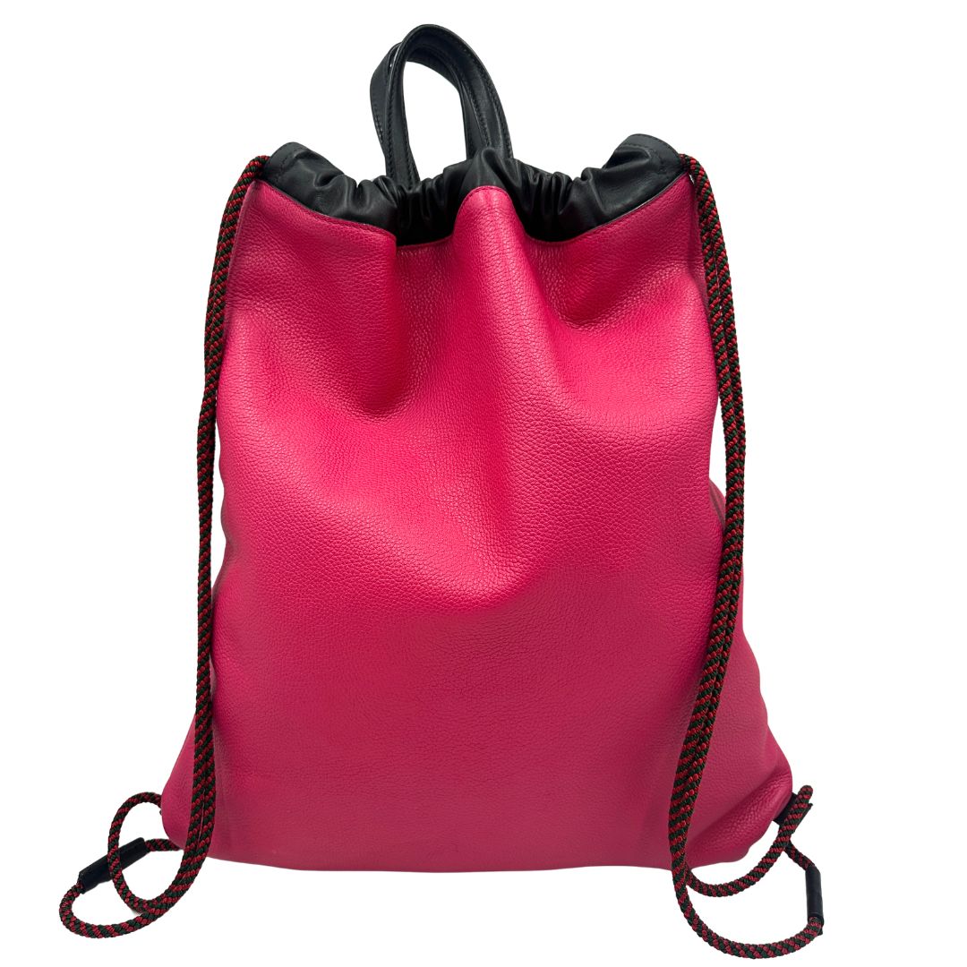 Gucci Print Leather Drawstring Backpack