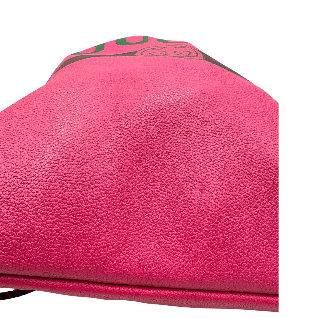 Gucci Print Leather Drawstring Backpack