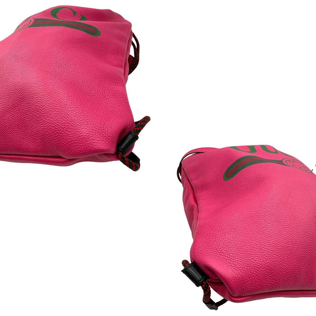 Gucci Print Leather Drawstring Backpack