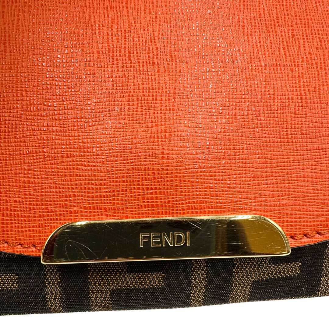 Messenger media Fendi Zucca in pelle arancione