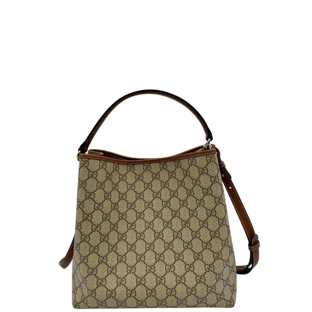 Secchiello Gucci GG Supreme in pelle beige