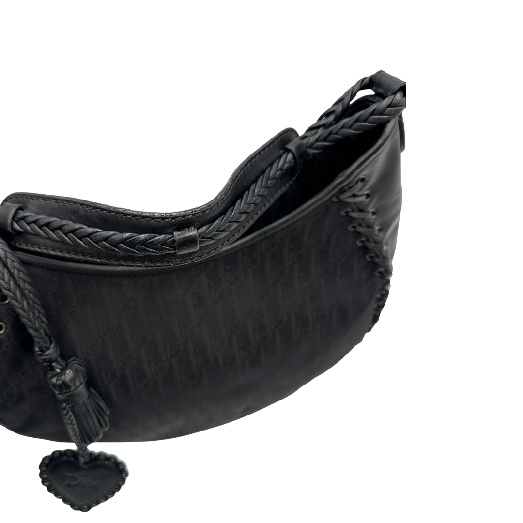 Hobo Diorissimo Christian Dior in tessuto nero