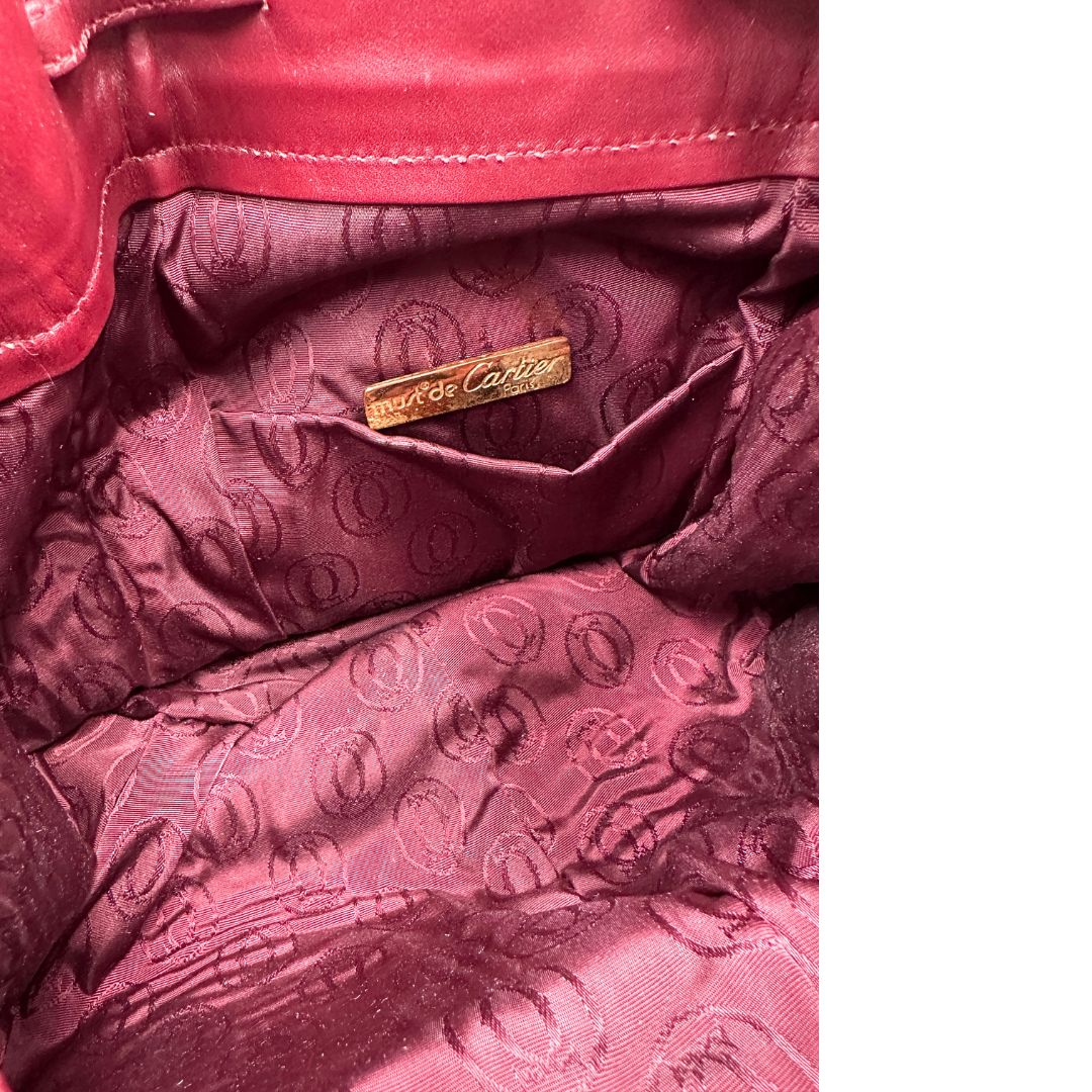 Secchiello Must de Cartier in pelle bordeaux