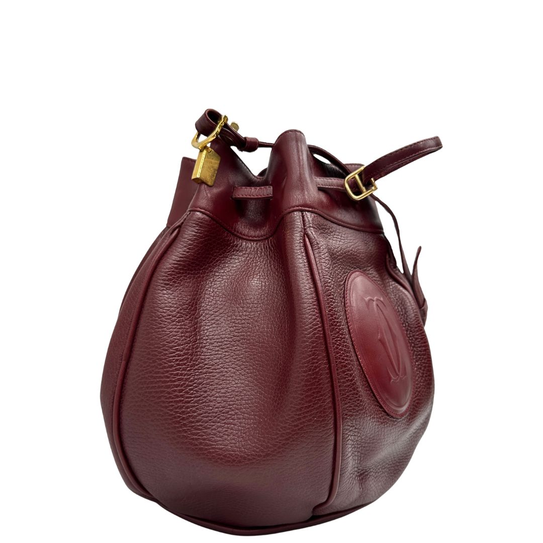 Secchiello Must de Cartier in pelle bordeaux