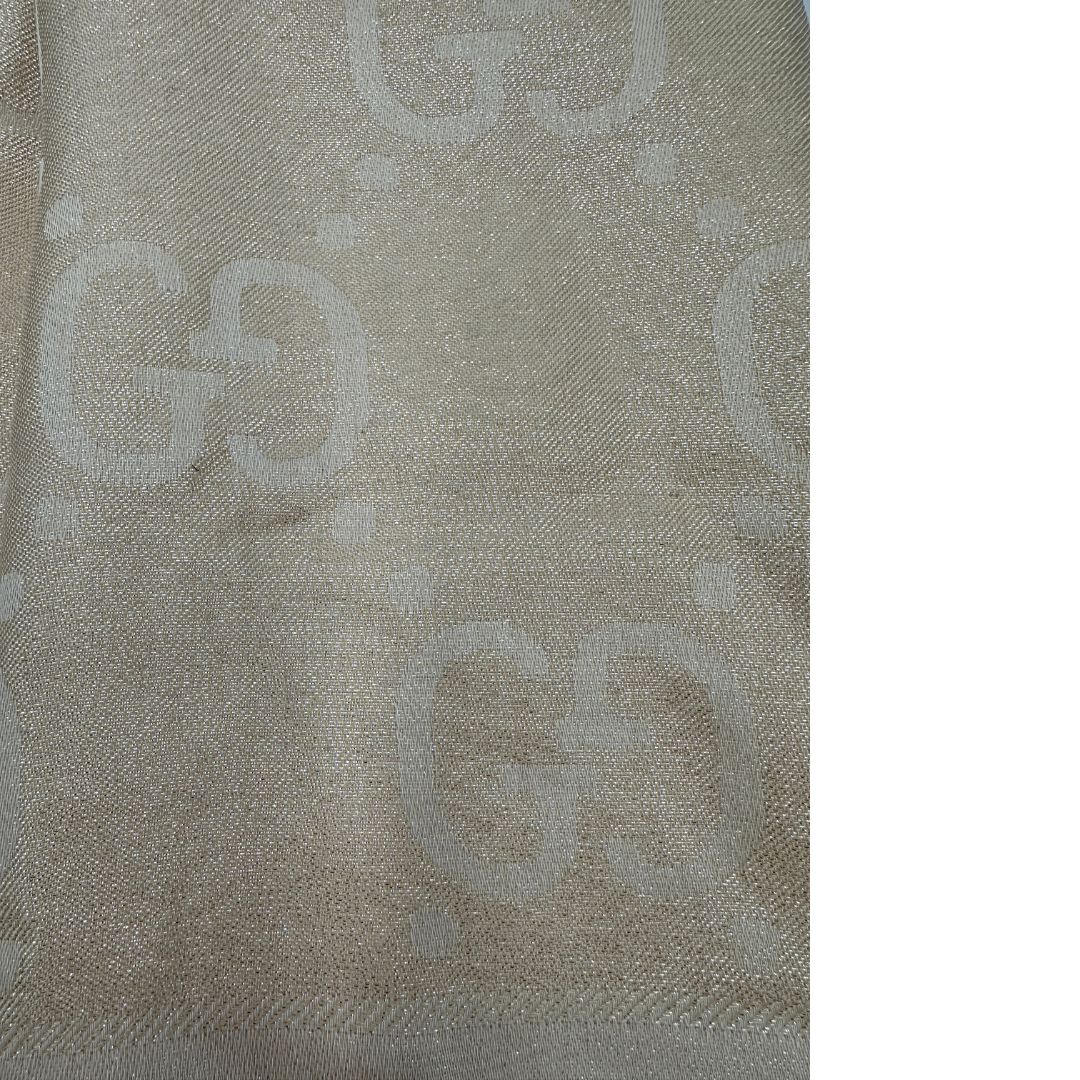 Stola Gucci GG in seta beige