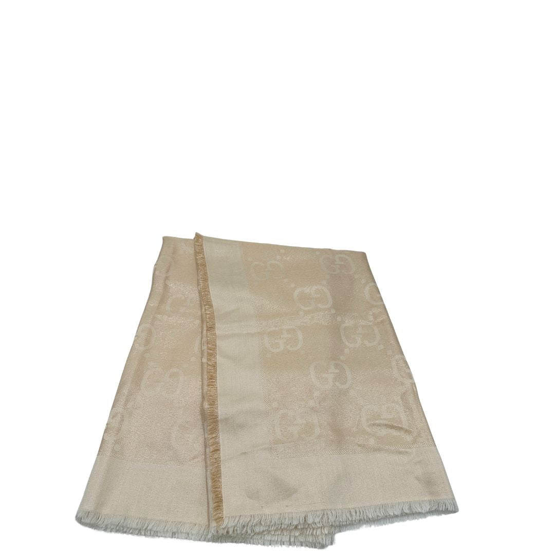 Stola Gucci GG in seta beige