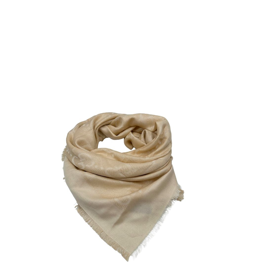 Stola Gucci GG in seta beige