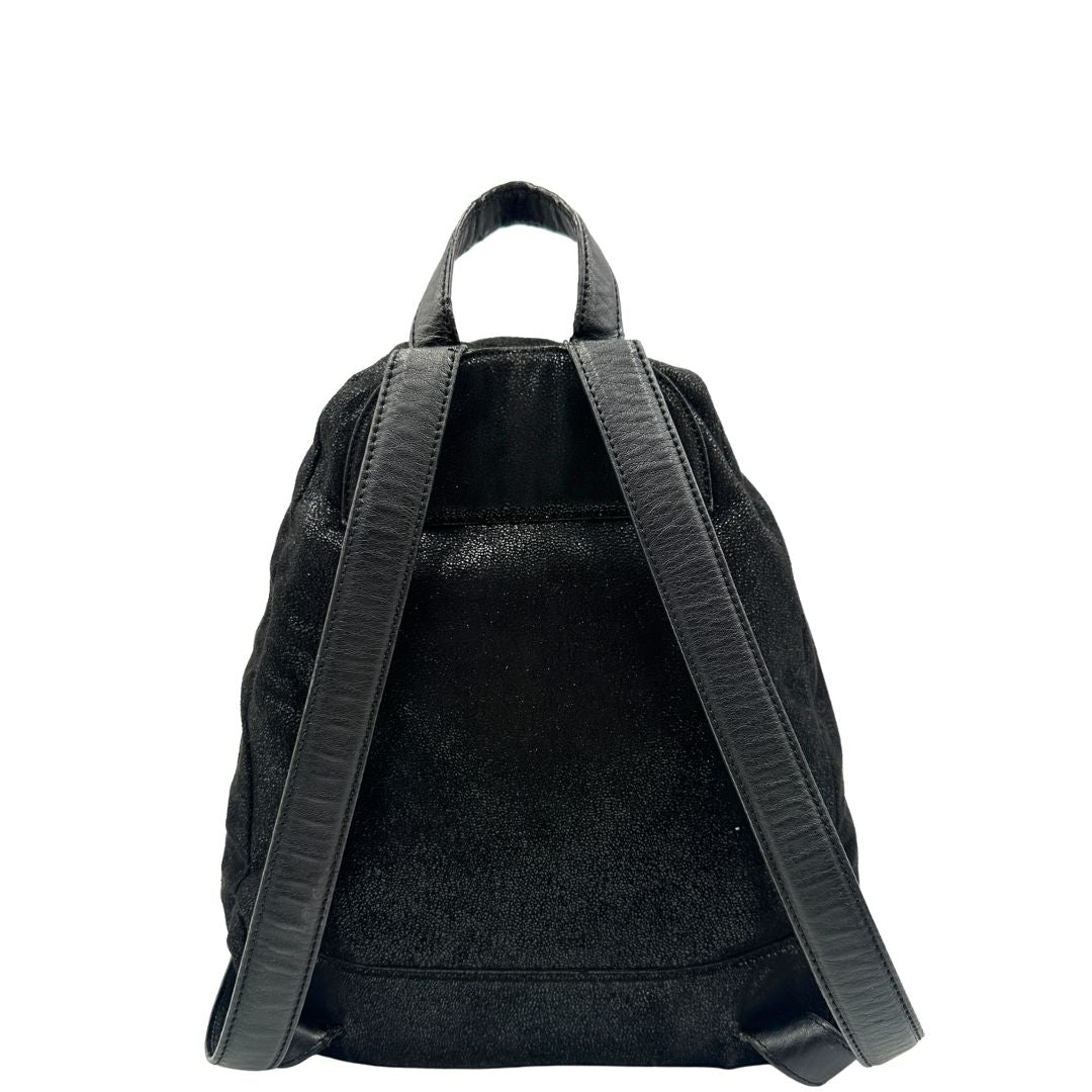 Zaino Falabella Stella McCartney in shaggy deer nero