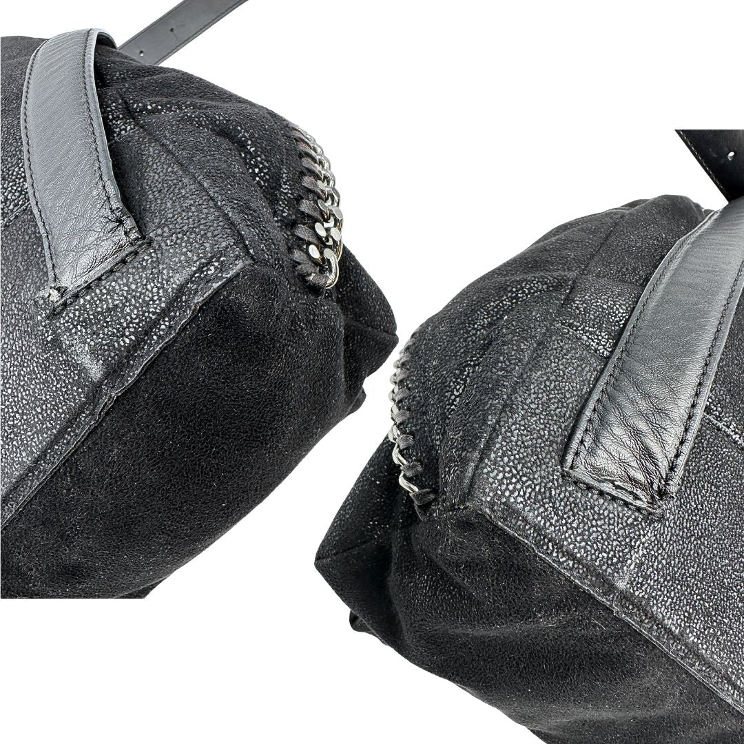 Zaino Falabella Stella McCartney in shaggy deer nero