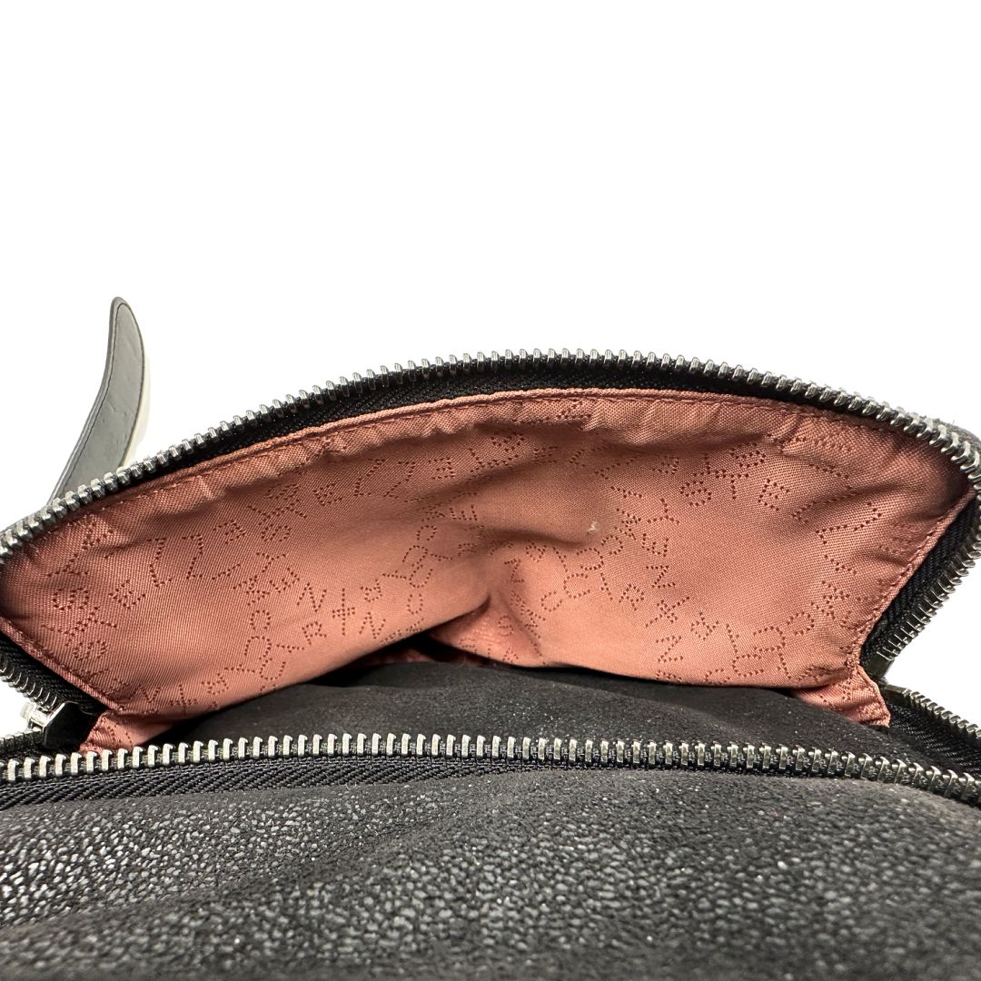 Zaino Falabella Stella McCartney in shaggy deer nero
