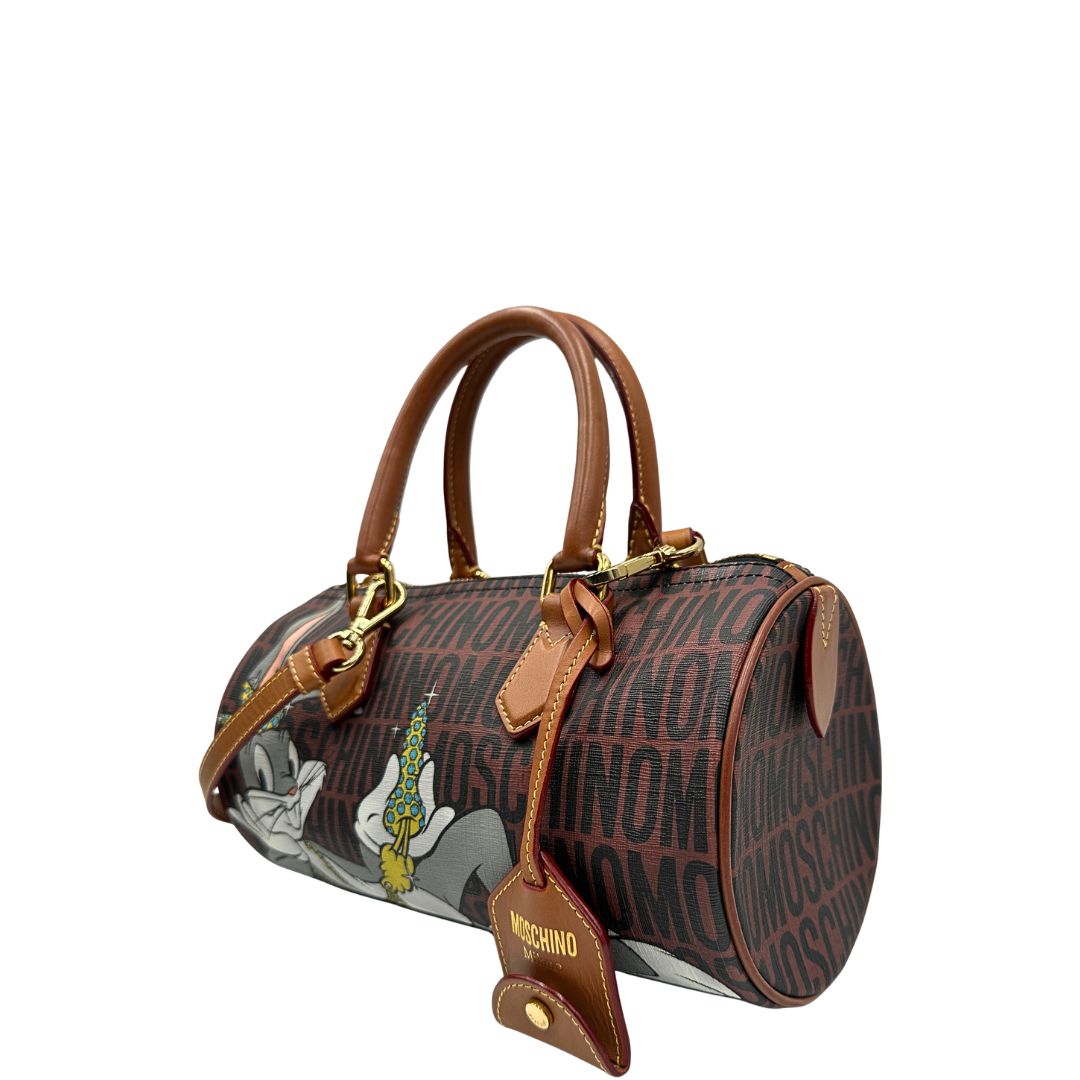 Bugs Bunny Bowler Moschino x Looney Tunes in canvas marrone