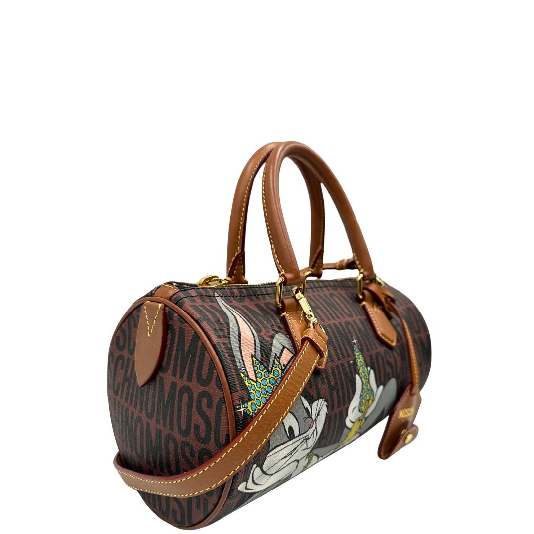 Bugs Bunny Bowler Moschino x Looney Tunes in canvas marrone