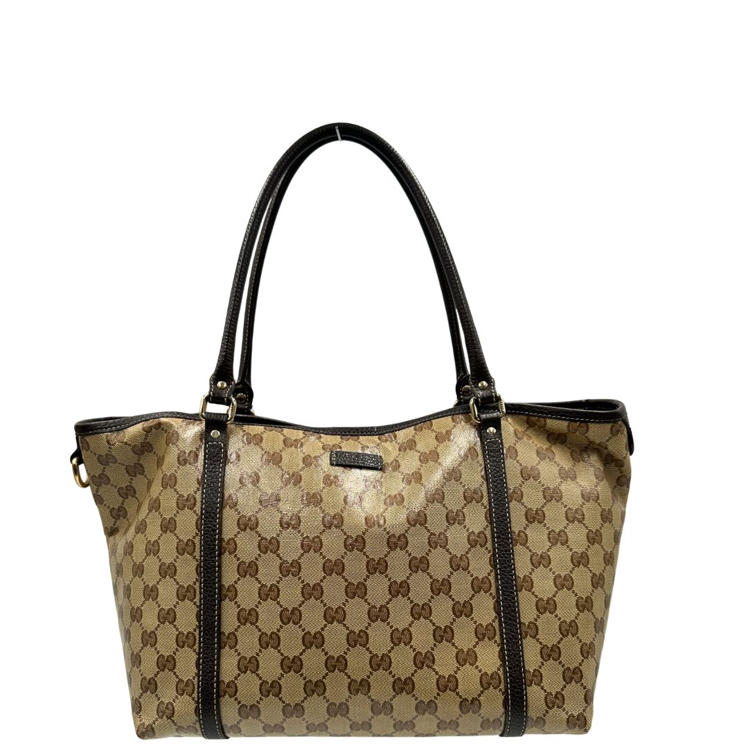 Shopper Gucci Crystal in canvas beige