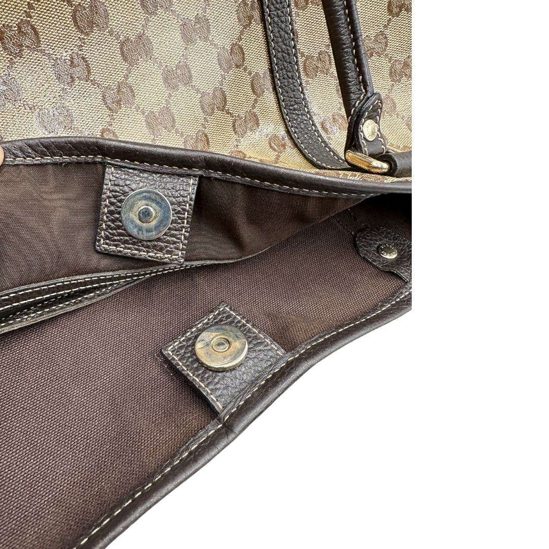 Shopper Gucci Crystal in canvas beige