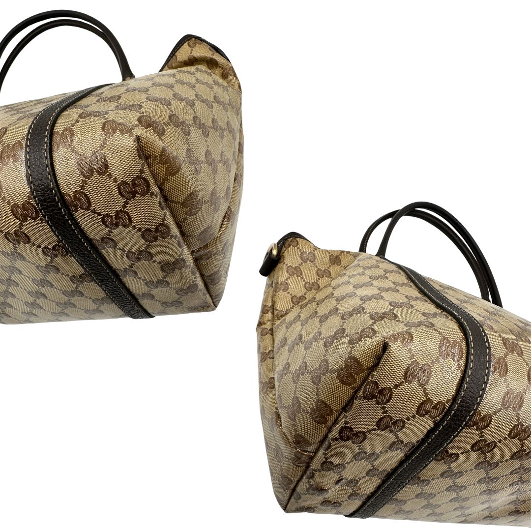 Shopper Gucci Crystal in canvas beige