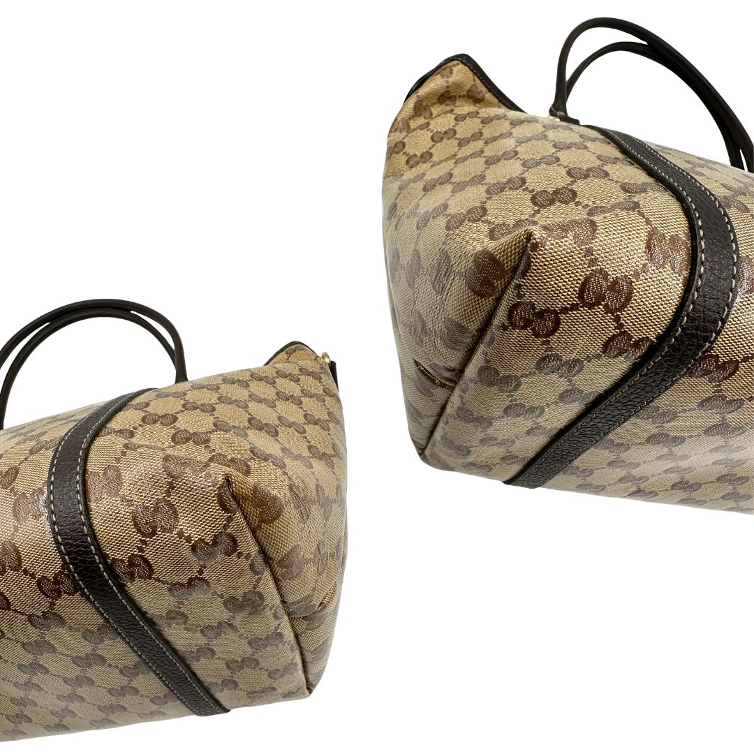 Shopper Gucci Crystal in canvas beige