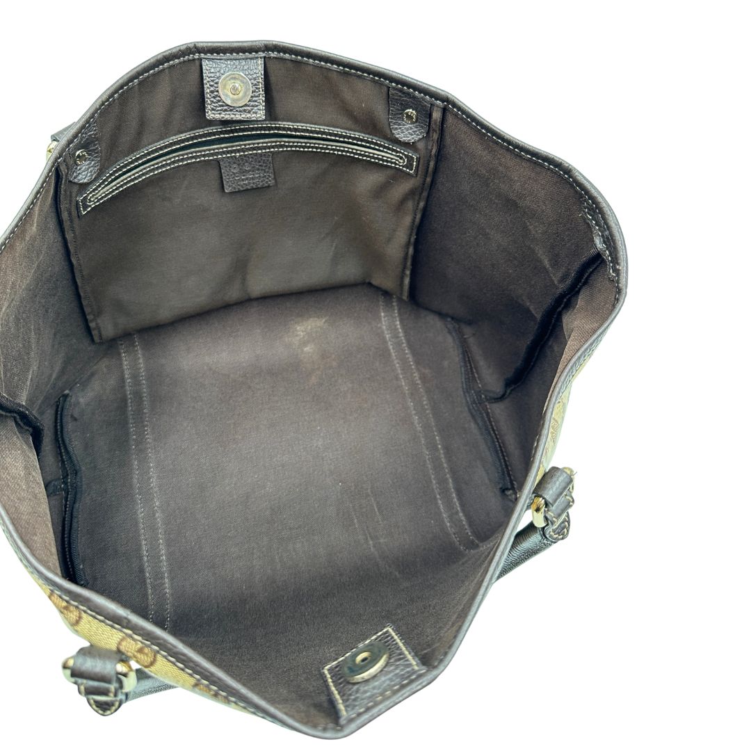 Shopper Gucci Crystal in canvas beige