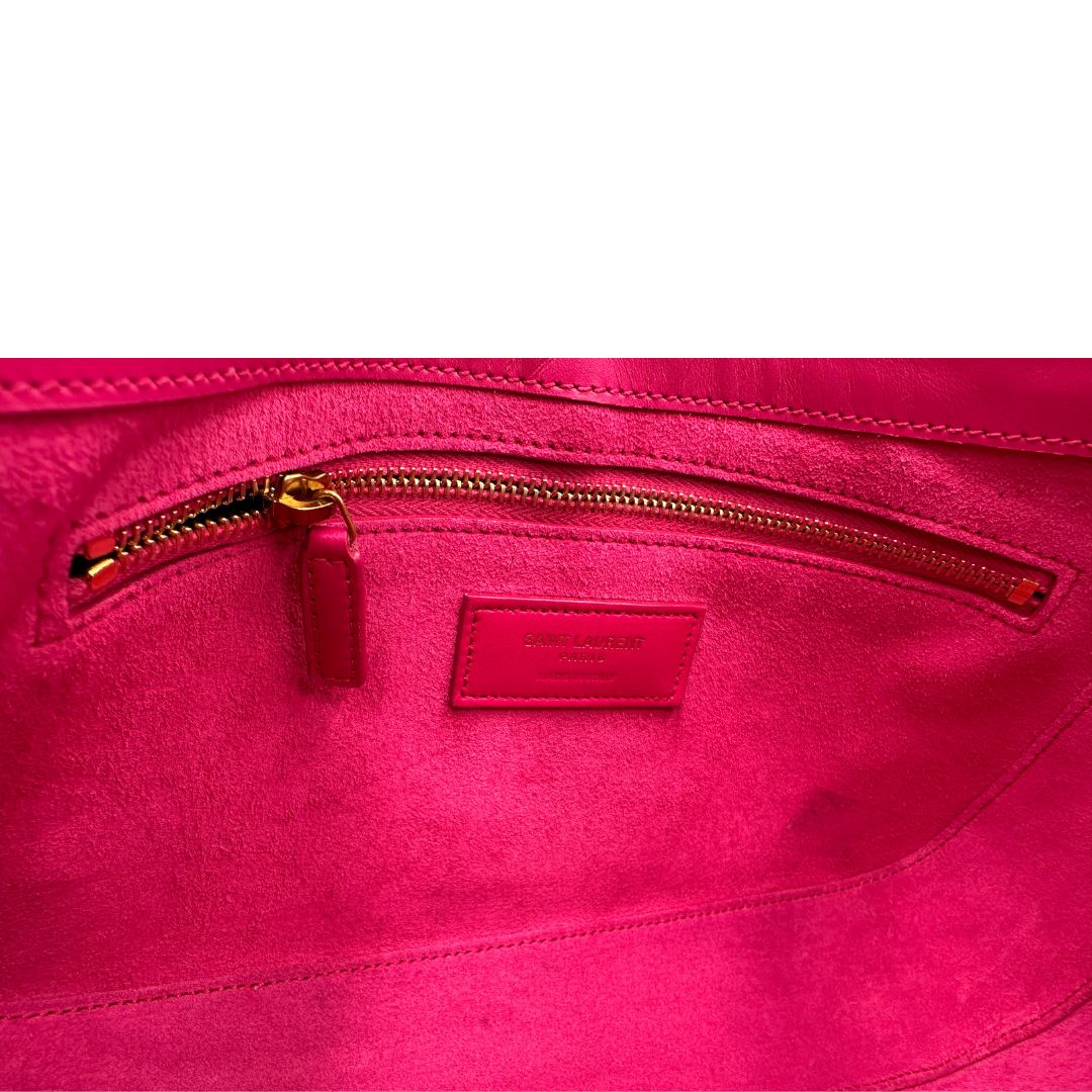 Borsa Le 5 à 7 Saint Laurent in pelle fucsia