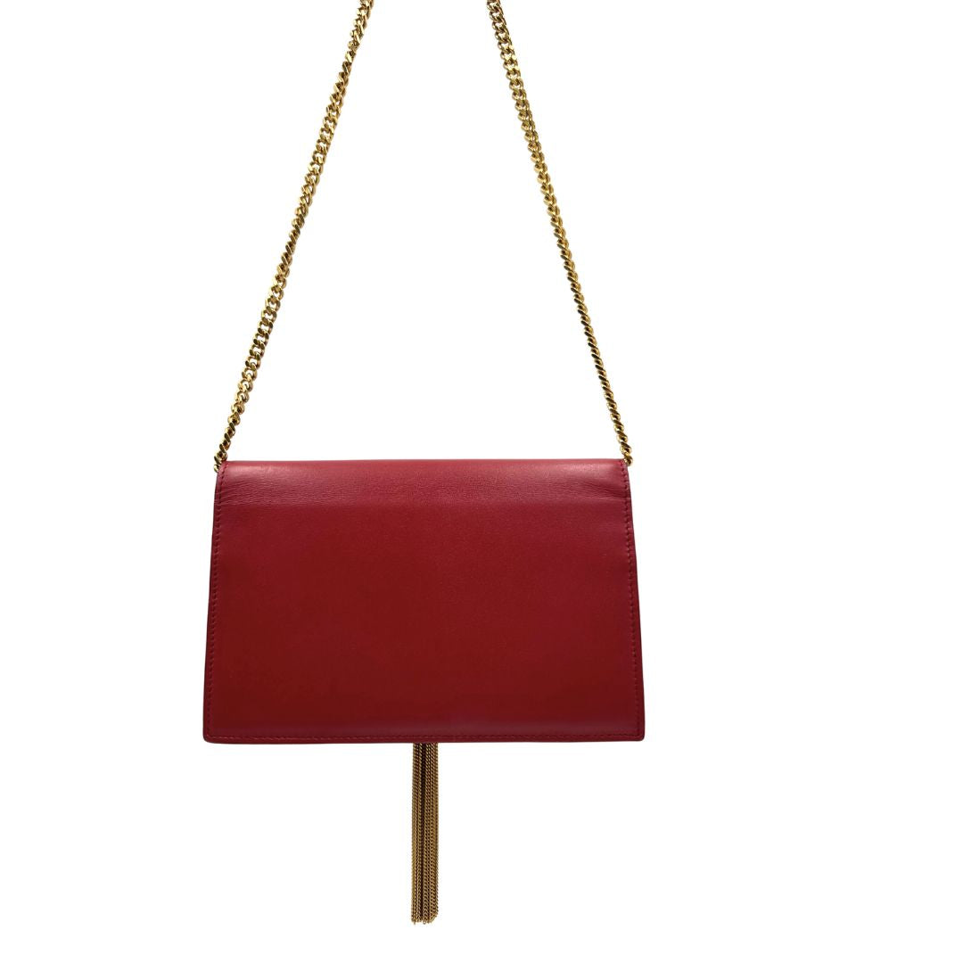 Saint Laurent Kate Wallet On Chain rosso