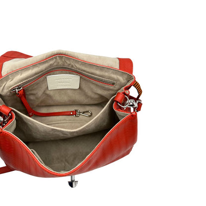 interno Borsa Zanellato in pelle arancione trama Blandine; munita di un manico singolo e una tracolla amovibile e regolabile. Completa di dustbag e cartellini, di lusso, originale, ottime condizioni. 