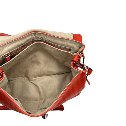 interno Borsa Zanellato in pelle arancione trama Blandine; munita di un manico singolo e una tracolla amovibile e regolabile. Completa di dustbag e cartellini, di lusso, originale, ottime condizioni. 