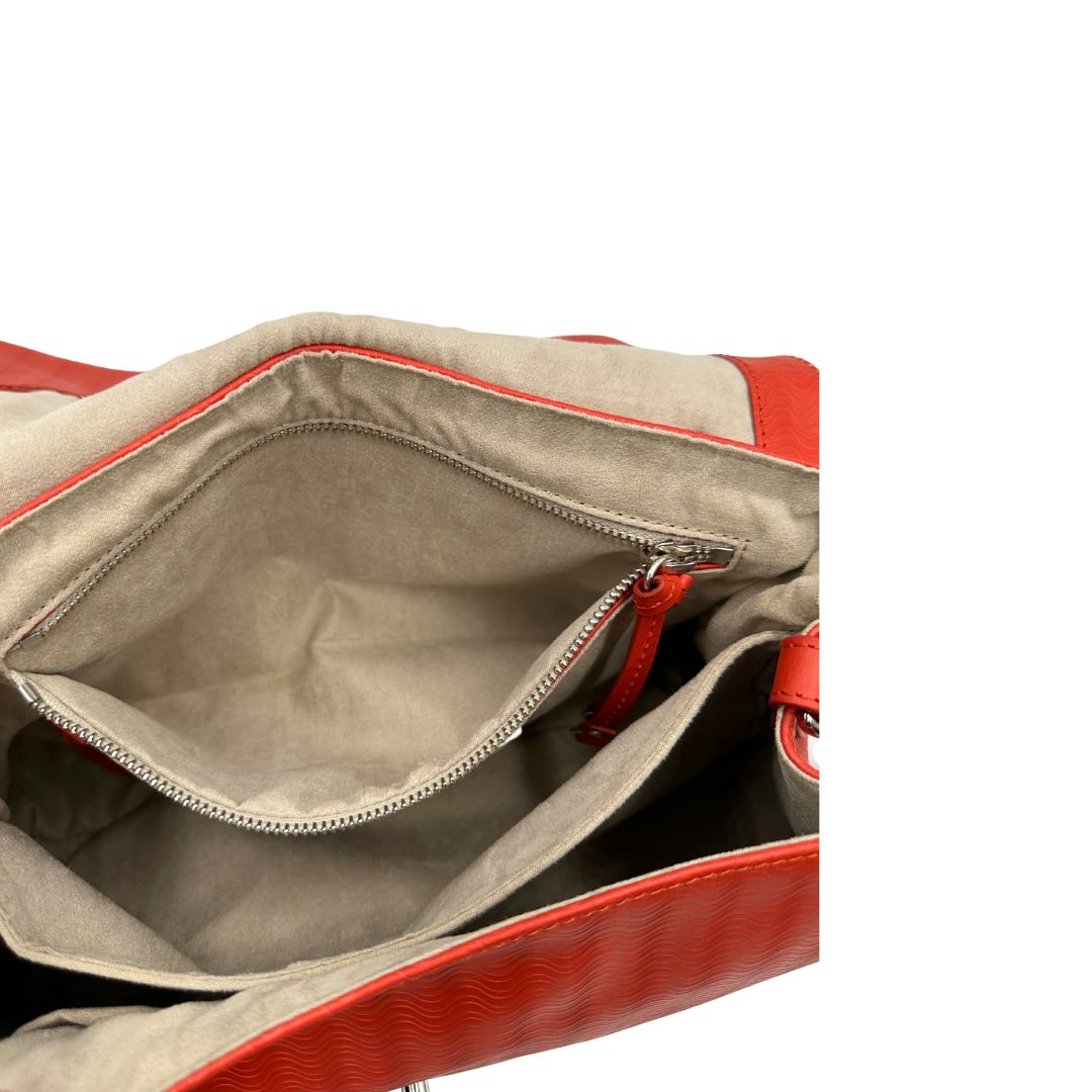 interno Borsa Zanellato in pelle arancione trama Blandine; munita di un manico singolo e una tracolla amovibile e regolabile. Completa di dustbag e cartellini, di lusso, originale, ottime condizioni. 